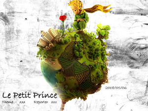Modelo de ppt de tema de filme animado de fantasia "O Pequeno Príncipe"