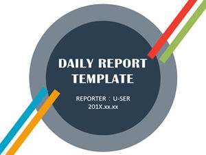 4 색 평면 신선하고 간단한 비즈니스 작업 보고서 PPT 템플릿