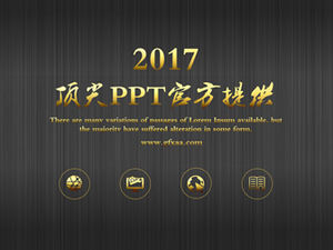 Black brushed texture background local gold color matching work summary report ppt template