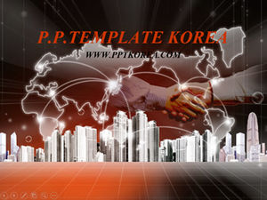 Modelo de ppt de negócios texturizado de cooperação comercial global