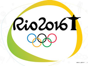 Bunte einfache Karikatur flache ppt Schablone der Olympischen Spiele von Rio Olympia