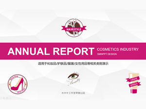 Beauty cosmetics market analysis report pink fashion ppt template