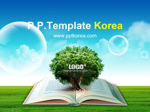 The opened book grows a big tree——Environmental protection public welfare lecture knowledge learning dynamic ppt template