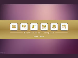 Noble and elegant purple gold color matching clean and concise personal work report ppt template