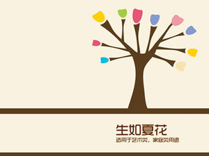 Abstract tree art ppt template