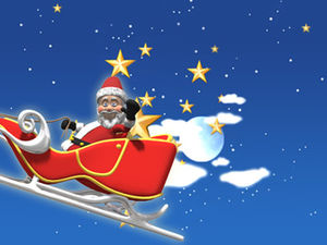 เทมเพลต ppt คริสต์มาสการ์ตูนน่ารักซานต้าทักทาย