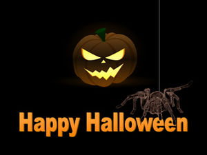 Pumpkin lantern spider horror laughter halloween dynamic ppt template