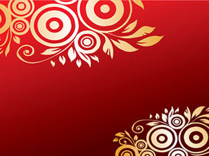 22 красивых праздничных золотых кружевных цветка на красном фоне шаблонов п.п.