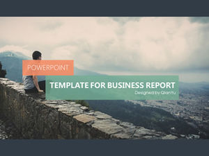 Flat simple fashion European and American business ppt template