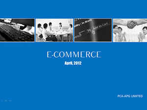 Modello ppt business piatto di ricerca del settore e-commerce