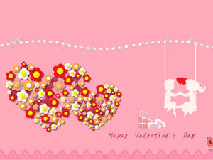 Selamat Hari Valentine 2015 template ppt kartu ucapan dinamis Hari Valentine romantis