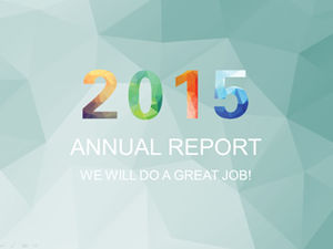 المثلث الأزرق خلفية ثلاثية الأبعاد 2015 قالب تقرير ربع سنوي ملون وجديد الأعمال ppt
