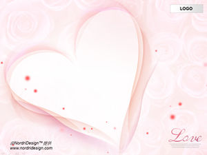 사랑 장미 분홍색 배경 PPT 템플릿