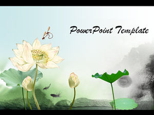 Șablon elegant și elegant de cerneală de frunze de lotus în stil chinezesc