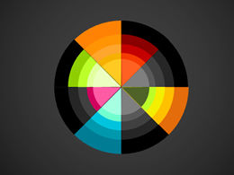 彩色派形分析图创意ppt模板