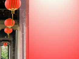 Erhöhen Sie die rote Laterne - festliche ppt-Schablone im chinesischen Stil