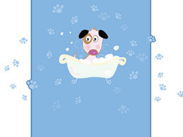 Bathing puppy ppt template
