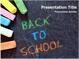 Color chalk and blackboard education theme ppt template