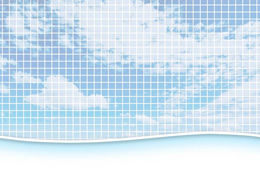 Modelo de ppt de grade de nuvens brancas céu azul
