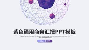 Plantilla PPT de informe empresarial de fondo de planeta degradado púrpura