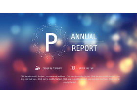 PPT-Vorlage für Arbeitsberichte im IOS-Stil mit trübem Hintergrund