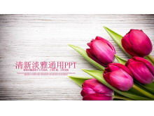 Iubesc șablonul PPT de Ziua Îndrăgostiților cu fundal rafinat de flori de trandafir