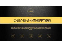 Șablon de aur negru mat translucid șablon PPT de profil corporativ de afaceri