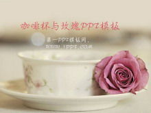 Schöne Liebe Diashow Vorlage Download mit Kaffeetasse und Rose Hintergrund