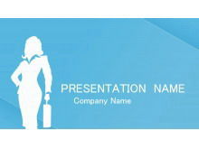 Zagraniczne kobiety mody na eleganckim niebieskim tle Szablony prezentacji PowerPoint