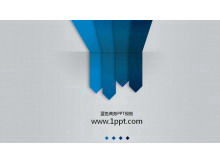 Blue arrow business on gray background PowerPoint Template