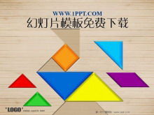 Téléchargement du modèle de diapositive de tangram à grain de bois exquis