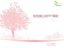 Descărcare șablon PowerPoint fundal roz copac dragoste