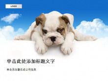 Download de modelo PPT de animal fofo com fundo de cachorro