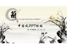 Download del modello di presentazione in stile cinese di sfondo orchidea