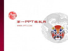 Chiński Peking Opera do pobrania szablon PPT do makijażu twarzy