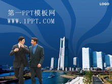 Modelo de PPT de fundo azul para executivos