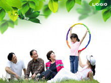 Download do modelo PPT da família coreana verde