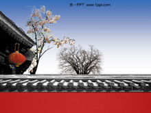 Download do modelo PPT de construção de estilo chinês clássico