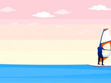 Download del modello PPT di barca a vela in stile cartone animato