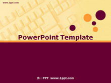 Download del modello PPT della tecnologia di sfondo della tastiera del computer