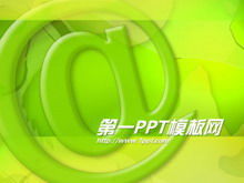 Green @ symbol technologia sieciowa szablon PPT do pobrania