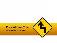 Descarga gratuita de la plantilla de PowerPoint advertencia de tráfico amarillo