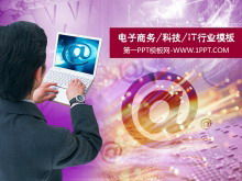 Descarga de plantilla de presentación de diapositivas de comercio electrónico púrpura