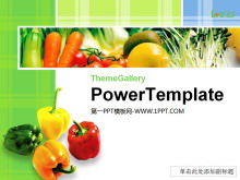 Lebensmittel-PPT-Schablone mit grünem Gemüsehintergrund