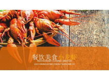 Plantilla PPT de la industria alimentaria de catering de fondo de cangrejo picante