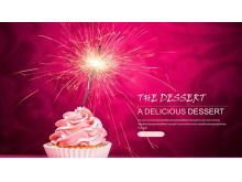 Șablon PPT gourmet cu fundal de desert de înghețată roz