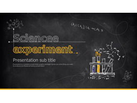 Yellow blackboard chalk hand drawn scientific chemistry experiment PPT courseware template