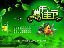 Descarga de diapositivas del Dragon Boat Festival con el fondo de la fragancia de zongzi