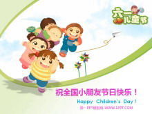 Plantilla de presentación de diapositivas del día de los niños de dibujos animados con tema de esperanza voladora
