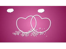 ピンクの愛の背景を持つダイナミックなバレンタインデーのスライドショーテンプレート